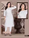 White Brighton Heavy Rayon Casual Wear Kurti Collection
